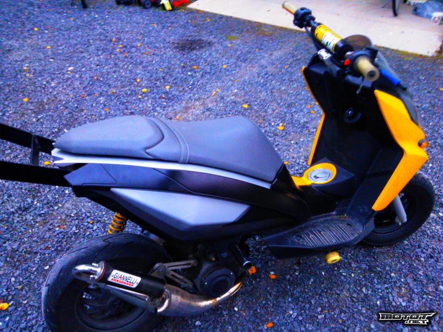 Tecnigas di tre, Cromo/Blu, compatibile con Quattro Novex [49 X]/Moto Bi Modena, Imola RS, se, replica, SS (50ccm 2T